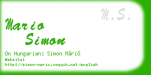 mario simon business card